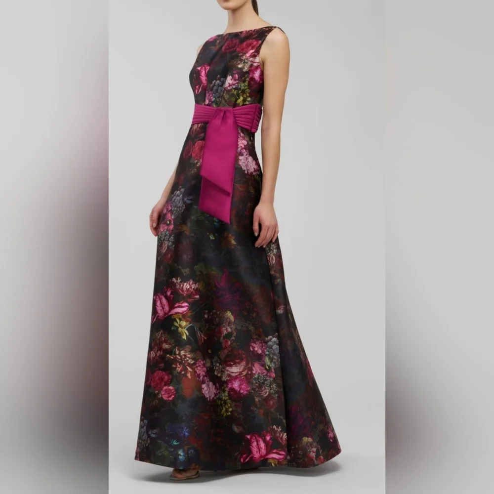 Kay Unger Nicoletta Gown in Mulberry multi combo 0